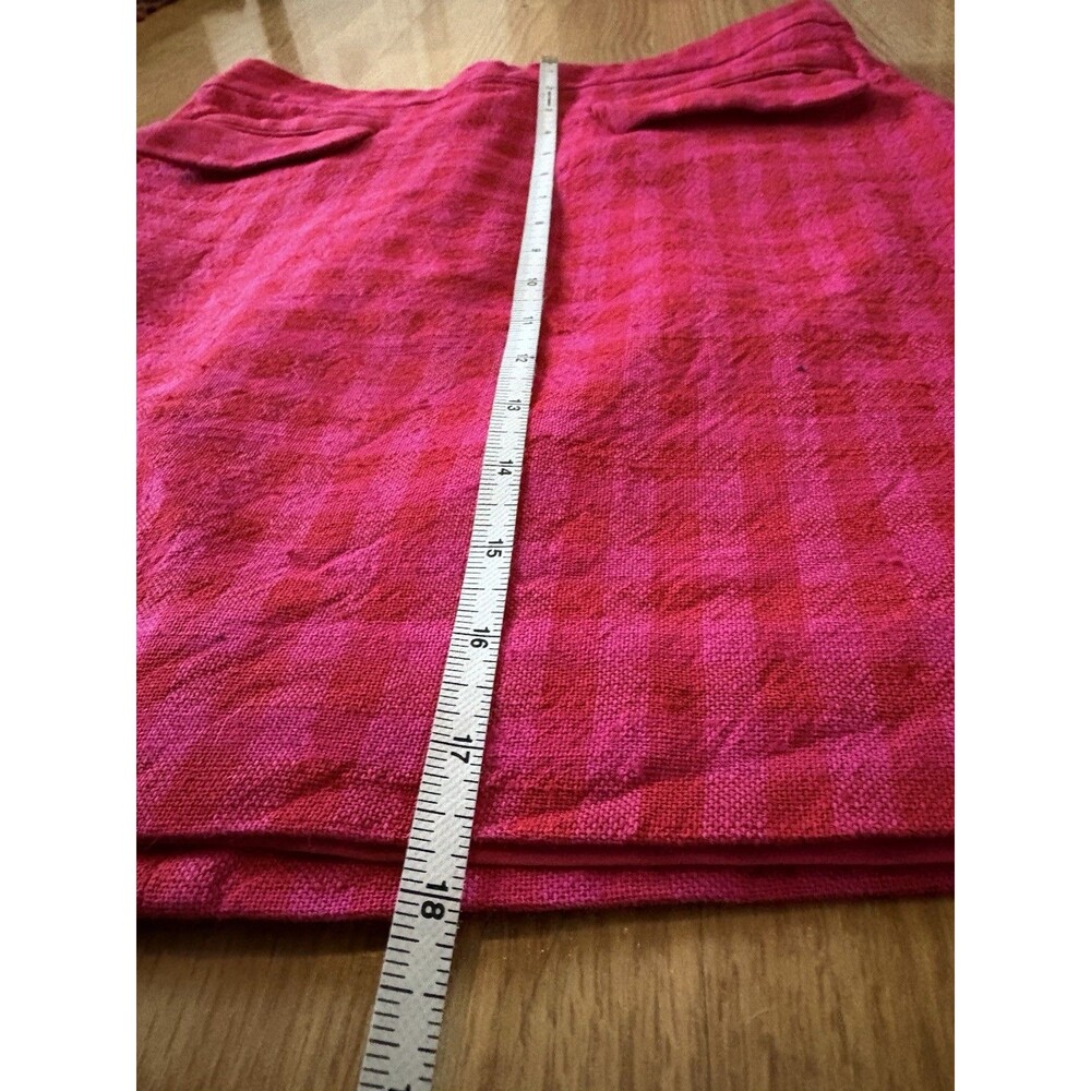 J Crew Pink Gingham Flap Front Pocket Mini Skirt Size 4 - Picture 5 of 5